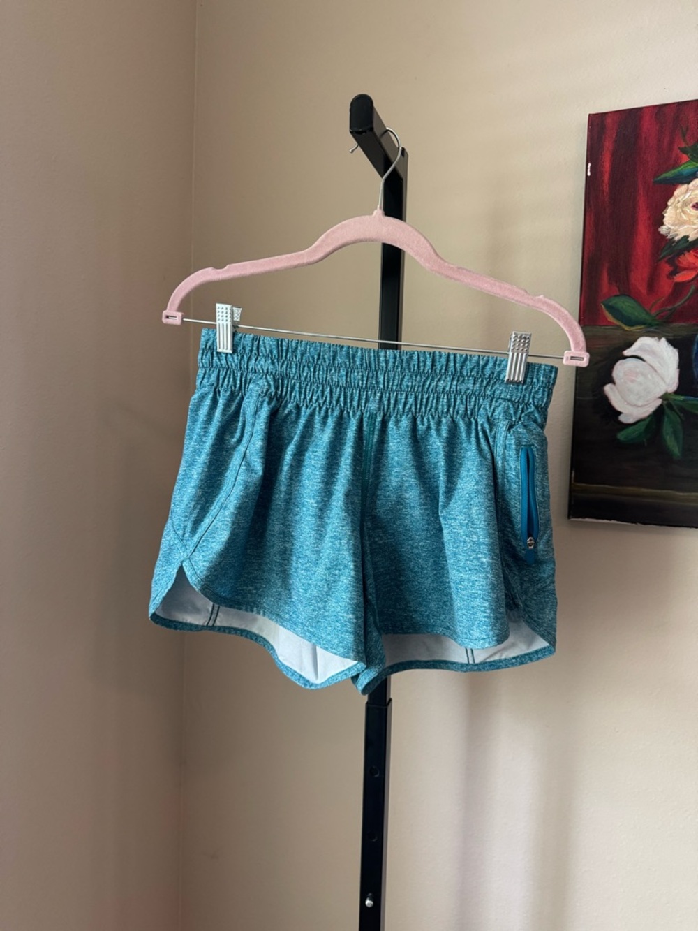 Lululemon Women’s Teal Athletic Shorts with Side Zip Pocket